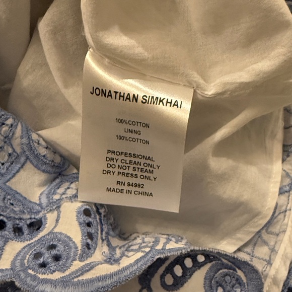 Jonathan Simkhai Blue and White Lace Mini Dress - Picture 3 of 5